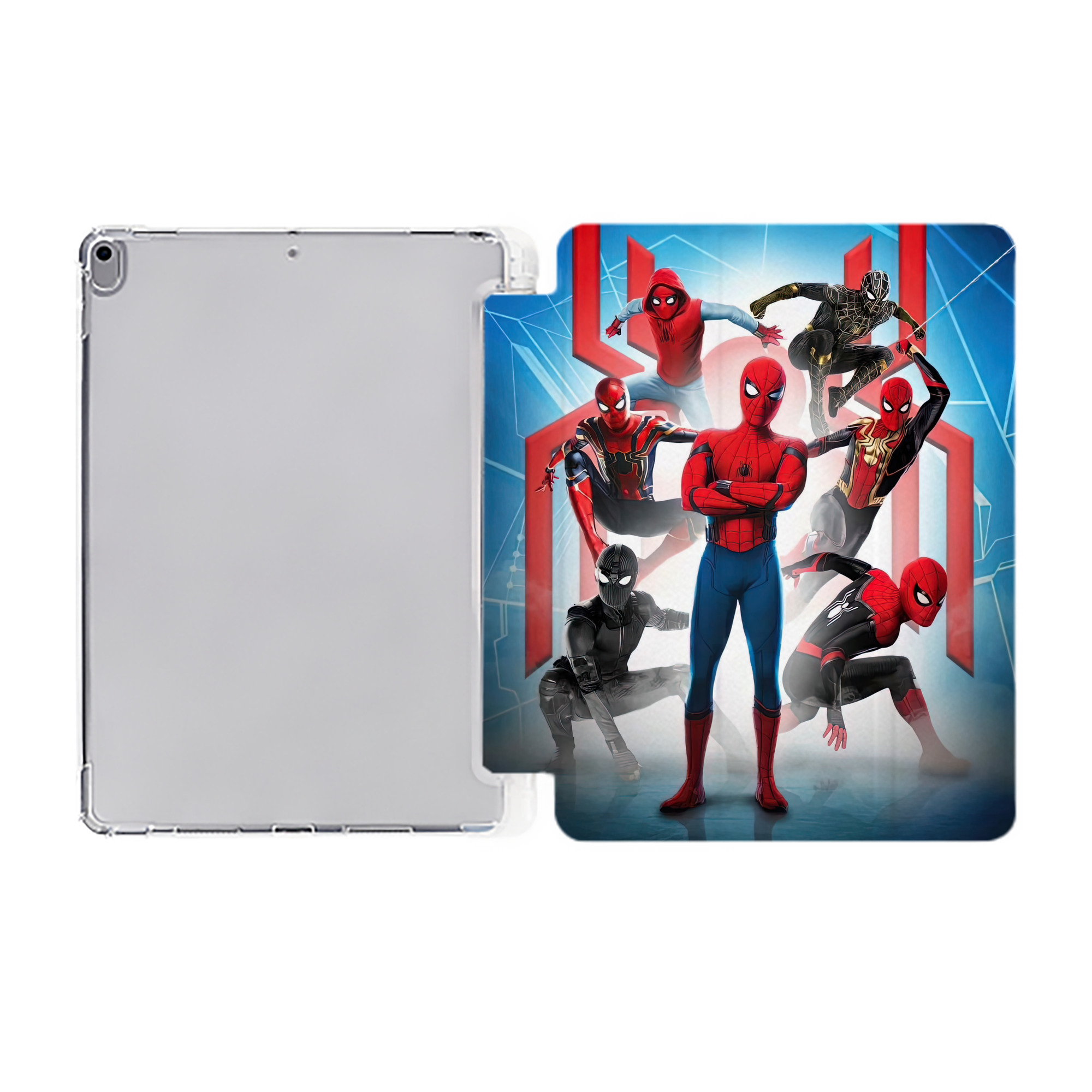 （画像用） Spider Man スパイダーマン IPad ケース ペン収納付き 三つ折りスタンド PUレザー×シリコン 対応機種9.5/10.5/10.9インチ